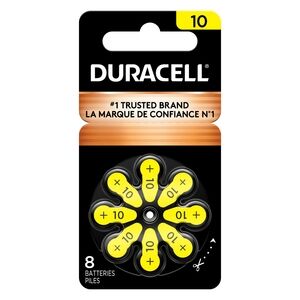 3 Packs Of (8) Batteries Duracell Yellow +10 Hearing Aid Batteries